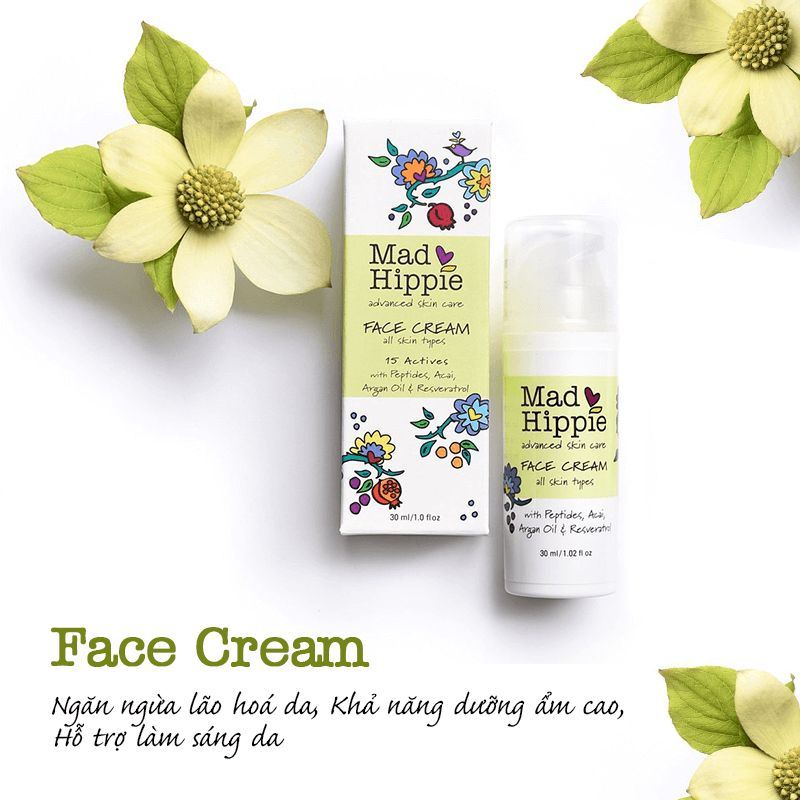 Sản phẩm Face Cream của thương hiệu Mad Hippie nổi bật với 15 hoạt chất từ thiên nhiên, giúp ngăn ngừa lão hóa da, tăng cường độ ẩm và hỗ trợ làm sáng da. Khám phá bí quyết thành công của thương hiệu indie này trong lĩnh vực mỹ phẩm thiên nhiên.