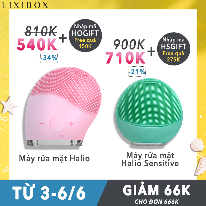Khám phá GWP Lixibox với siêu sale 6.6, săn sale cực chất với deal từ 66K, giảm giá đến 34% cho máy rửa mặt Halio và Halio Sensitive. Tham gia ngay để nhận quà hấp dẫn!