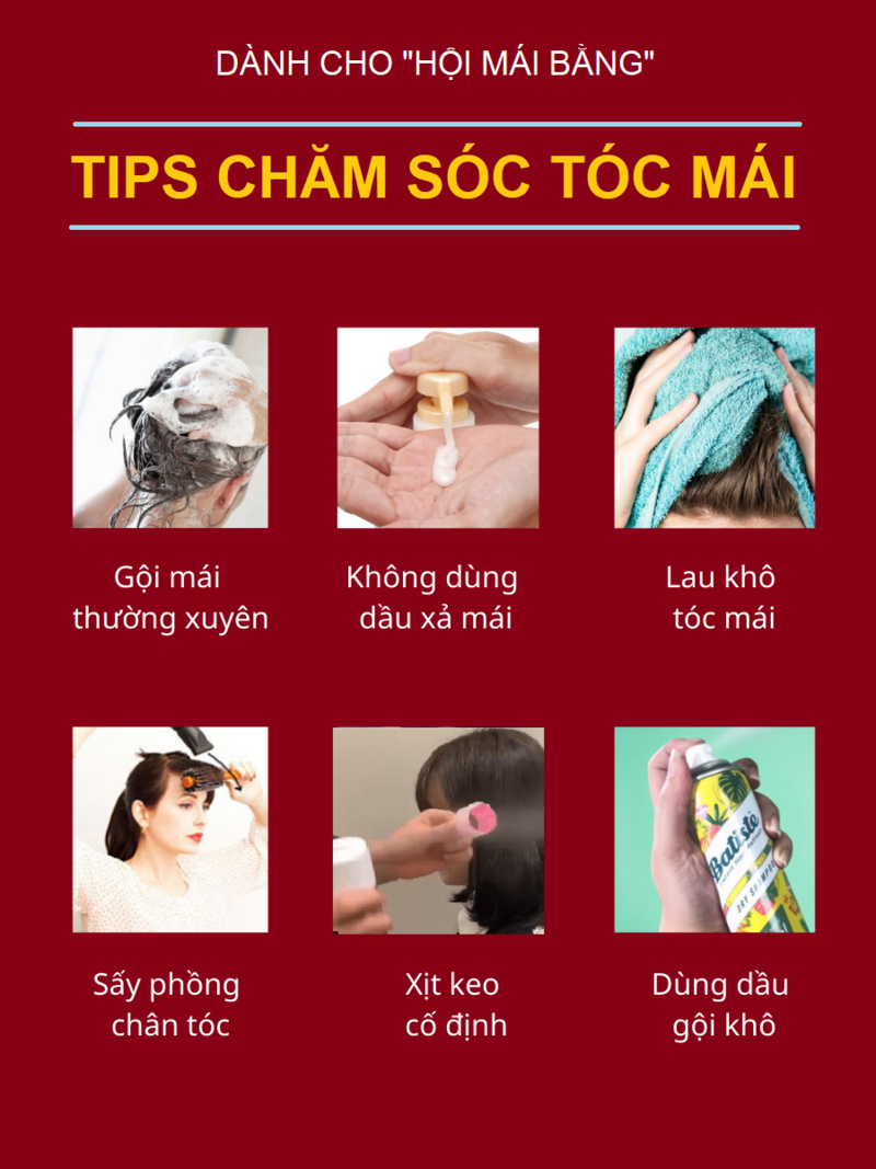 Bài viết về chăm sóc tóc mái ngang với tiêu đề '5 mẹo đơn giản để có mái ngang "ngầu đét" như Nanno và dàn Tiktoker, siêu mẫu'. Những mẹo như gội mái thường xuyên, không dùng dầu xả mái và xịt keo cố định giúp giữ kiểu tóc khỏe và đẹp, đồng thời tránh mất thẩm mỹ cho các tín đồ của "Cô gái đến từ hư vô".