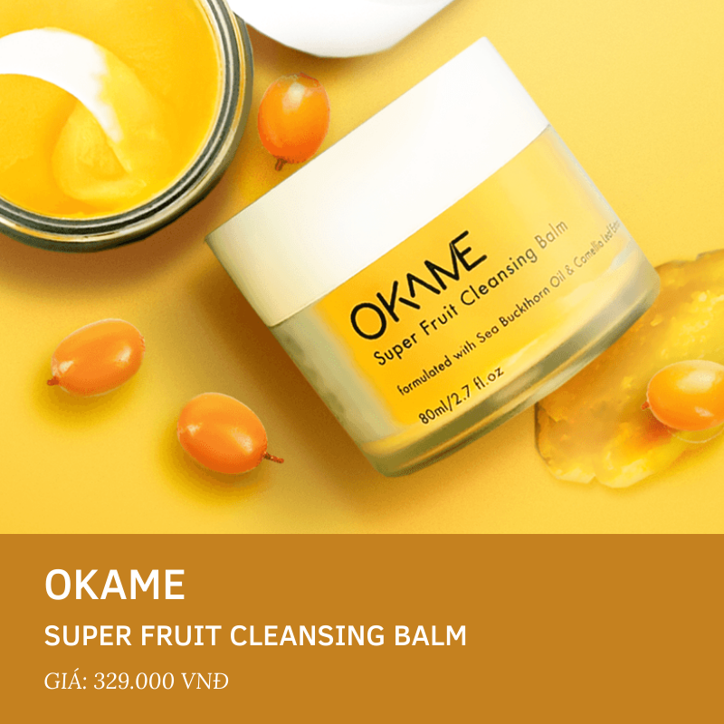 Bài viết về sản phẩm tẩy trang bình dân, giới thiệu OKAME Super Fruit Cleansing Balm giá 329.000 VNĐ, sản phẩm làm sạch vượt trội trong chu trình skincare, thân thiện với da, không gây mụn.
