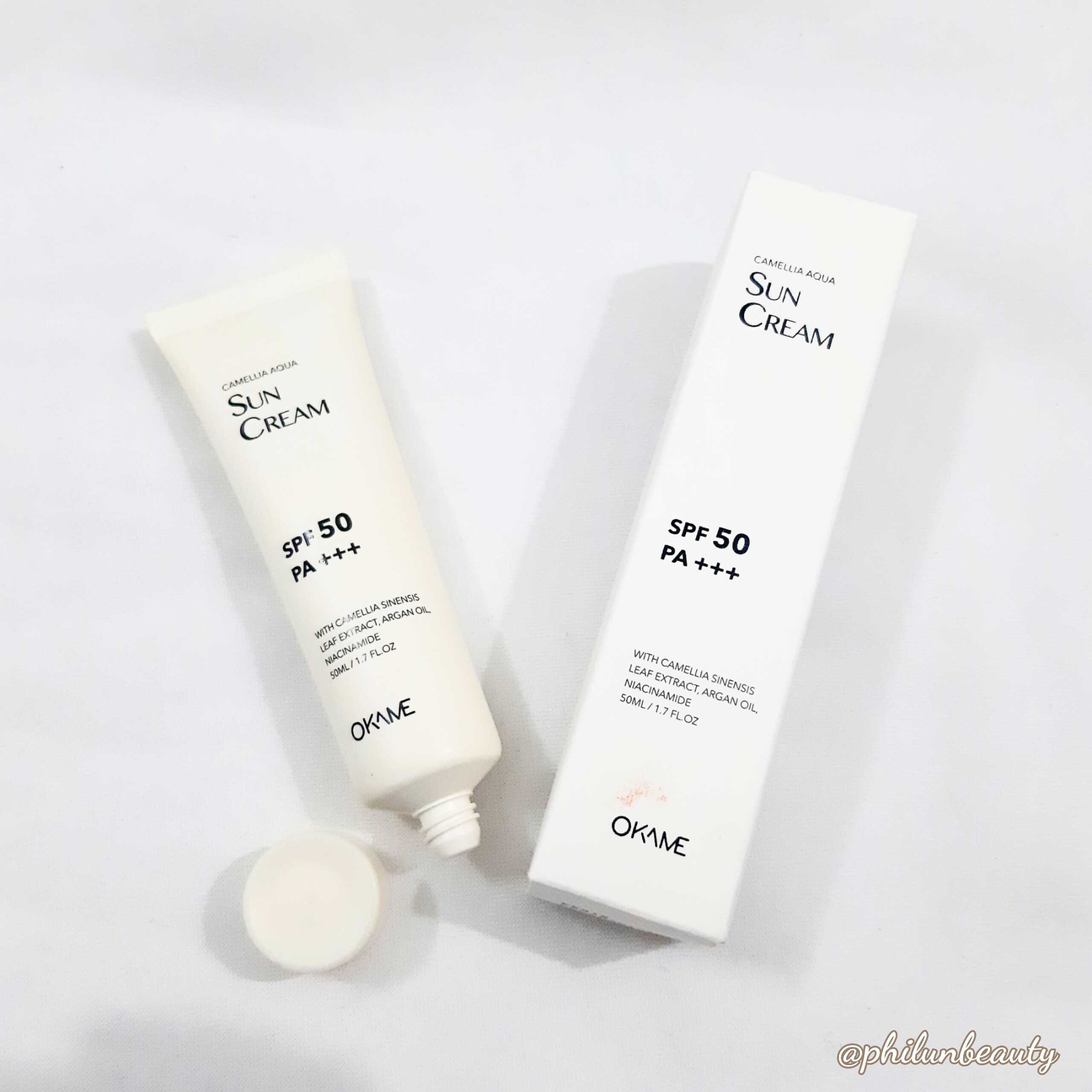 Khám phá OKAME SKINCARE qua bài review về kem chống nắng SPF 50 PA+++ với chiết xuất lá trà và dầu argan, mang lại làn da khỏe đẹp chỉ sau một tháng sử dụng. #skincare #reviewmypham #okame