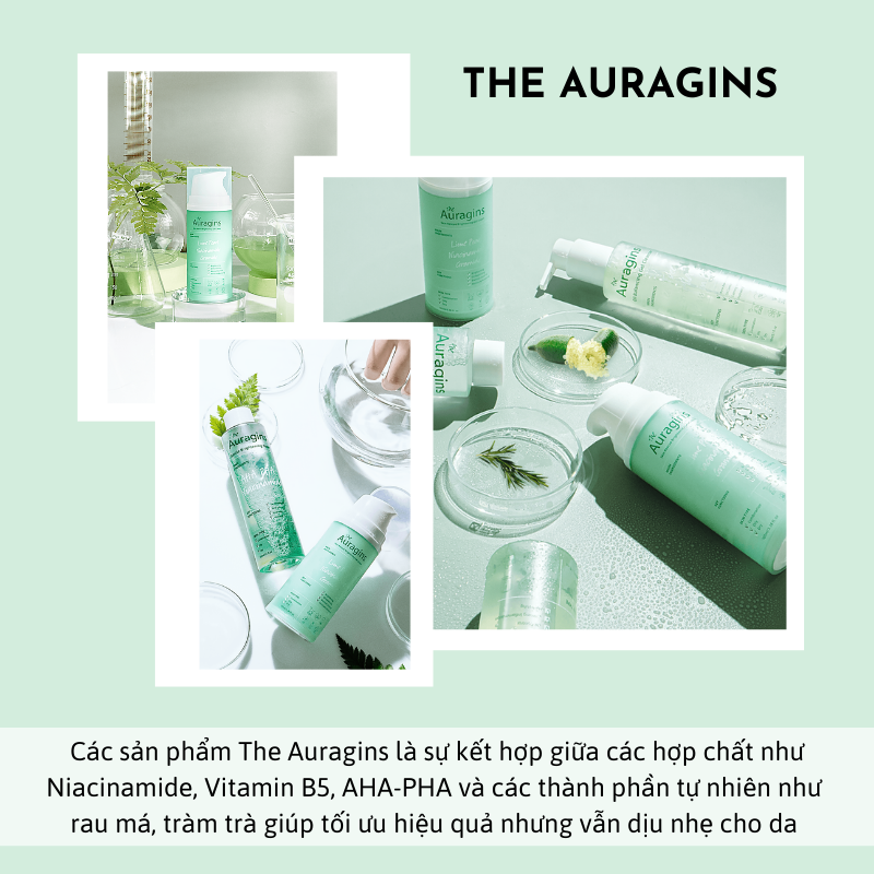 Dưỡng da dầu mụn với thương hiệu dược mỹ phẩm The Auragins, kết hợp Niacinamide, Vitamin B5, AHA-PHA giúp chăm sóc da an toàn và hiệu quả. Khám phá thêm về các sản phẩm thiết yếu cho làn da bạn!