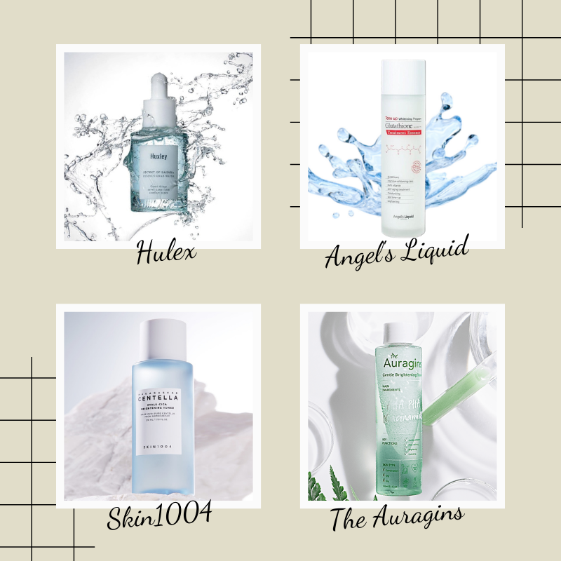 Bài viết review 4 sản phẩm "lọ nước" giúp cấp ẩm cho da, bao gồm Hulex, Angel’s Liquid, Skin1004 và The Auragins. Lựa chọn hoàn hảo cho buổi sáng tối giản quy trình dưỡng da.