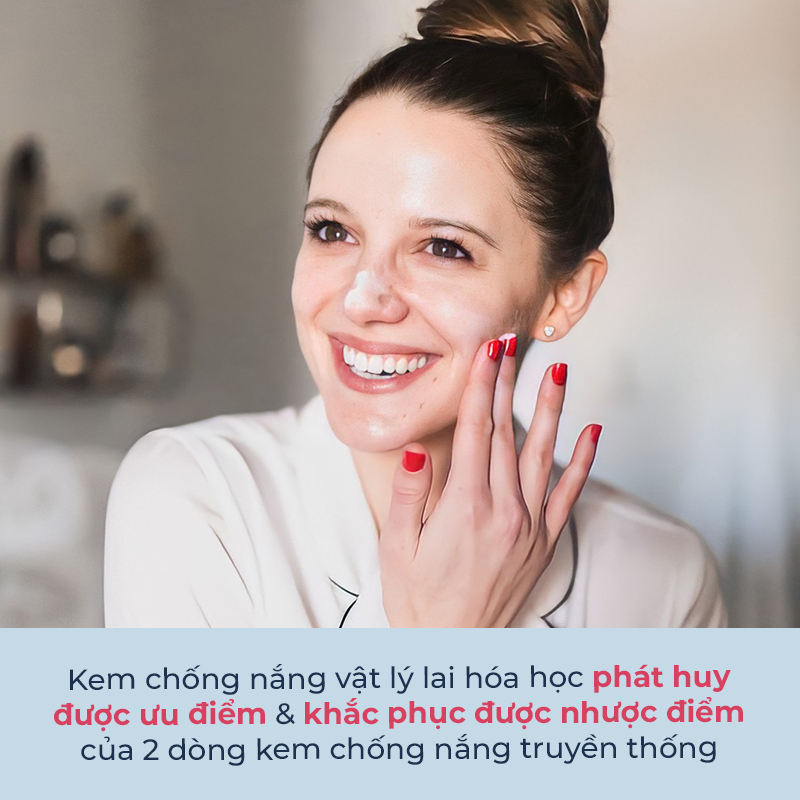 Kem chống nắng vật lý lai hóa học phát huy được ưu điểm & khắc phục được nhược điểm của 2 dòng kem chống nắng truyền thống. Tìm hiểu sự lựa chọn tối ưu cho làn da nhạy cảm.