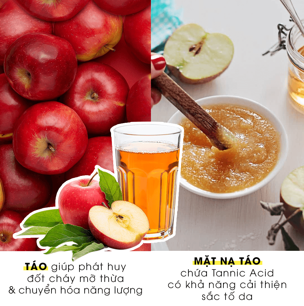 Bài viết về cách làm đẹp da với táo: táo giúp phát huy đốt cháy mỡ thừa và chuyển hóa năng lượng, cùng công thức mặt nạ dưỡng da tự nhiên chứa Tannic Acid giúp cải thiện sắc tố da. Khám phá công dụng của 5 loại trái cây bổ dưỡng trong việc tạo thức uống giảm cân.
