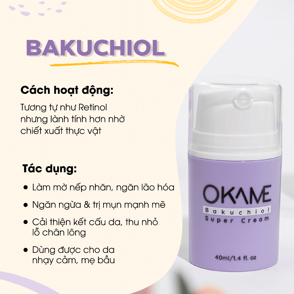 Bài viết về Bakuchiol, một thành phần chống lão hóa da, hoạt động tương tự Retinol nhưng an toàn hơn với chiết xuất thực vật. Tác dụng bao gồm làm mờ nếp nhăn, ngăn lão hóa, cải thiện cấu trúc da và thích hợp cho da nhạy cảm.