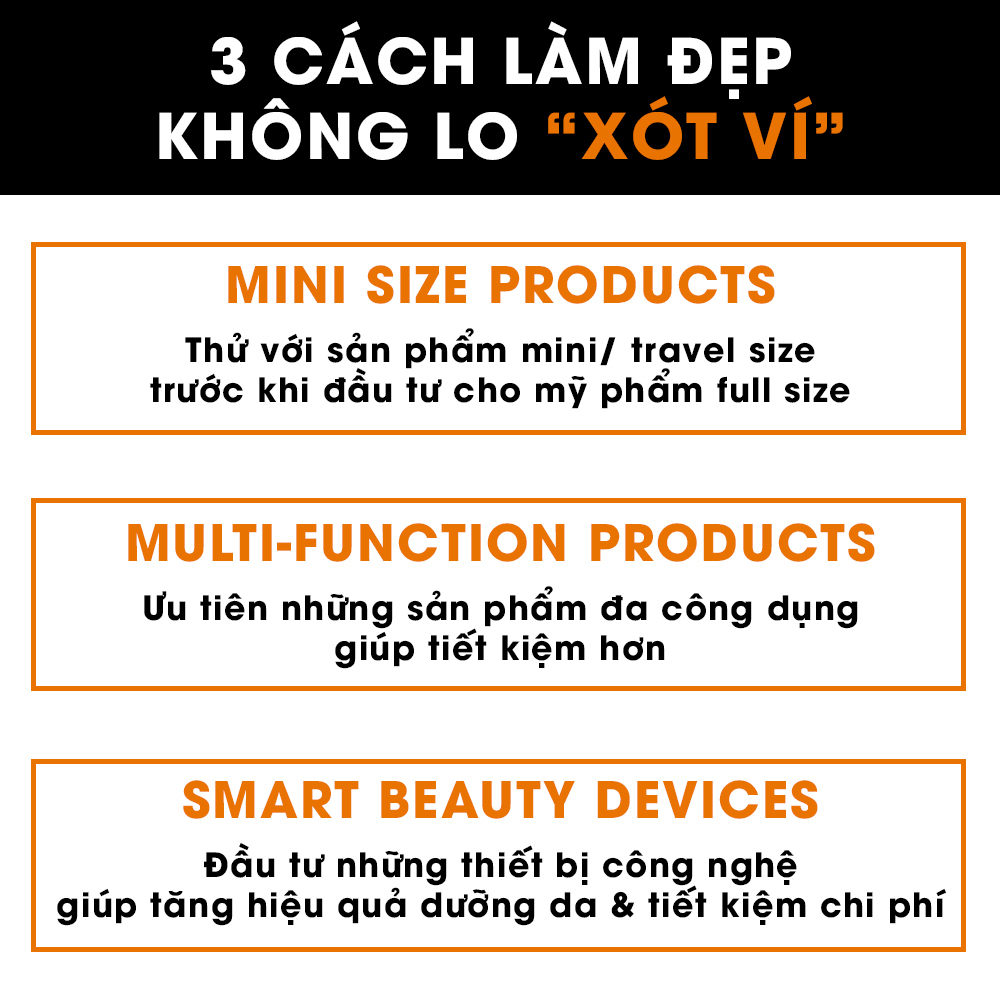 3 cách làm đẹp không lo "xót ví" bao gồm sản phẩm mini size, sản phẩm đa chức năng và thiết bị làm đẹp thông minh. Bài viết hướng dẫn cách dưỡng da tiết kiệm trong mùa dịch.