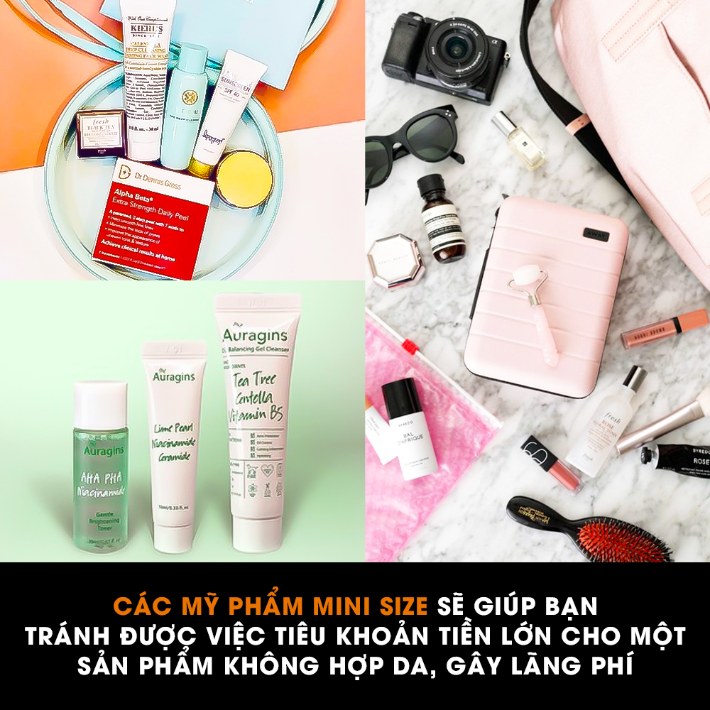 Các sản phẩm mini size sẽ giúp bạn tránh được việc tiêu khoáng tiền lớn cho một sản phẩm không hợp da, gây lãng phí. Hướng dẫn dưỡng da tiết kiệm trong mùa dịch Covid.