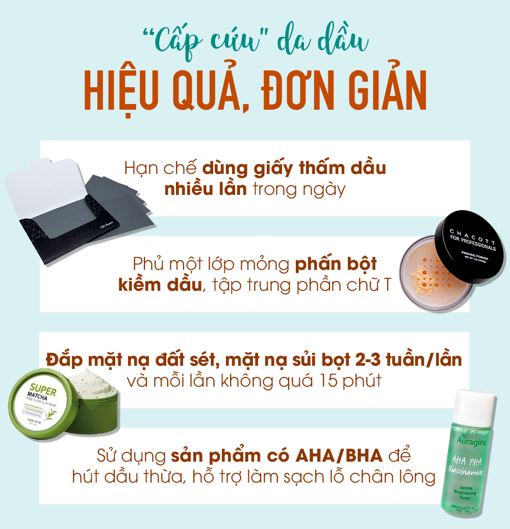 Bài viết giới thiệu 3 sai lầm thường gặp khiến da đổ dầu nhiều hơn vào mùa hè, cùng các giải pháp chăm sóc da dể giảm nhờn, bao gồm cách hạn chế dùng giấy thấm dầu, sử dụng phấn kiềm dầu và mặt nạ dưỡng da đúng cách.