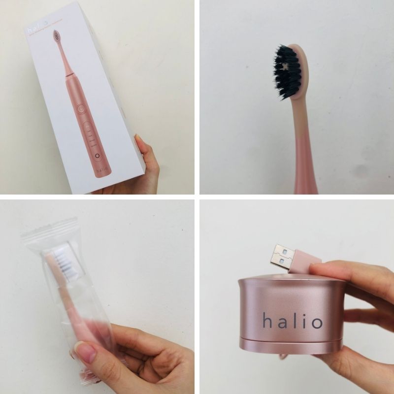 Bàn chải điện Halio Sonic Pro và các phụ kiện đi kèm. Bài review chia sẻ kinh nghiệm sử dụng bàn chải điện Halio, khẳng định hiệu quả trong việc làm sạch mảng bám, giảm hôi miệng và chảy máu nướu. Đừng bỏ lỡ!