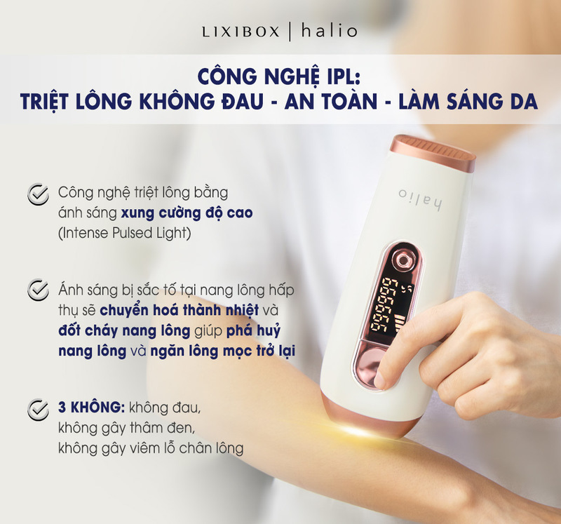 Công nghệ IPL giúp triệt lông không đau, an toàn và làm sáng da; bao gồm các thông tin về cách thức hoạt động và lợi ích của sản phẩm, lý do lựa chọn công nghệ xung cường độ cao để đạt hiệu quả tối ưu.