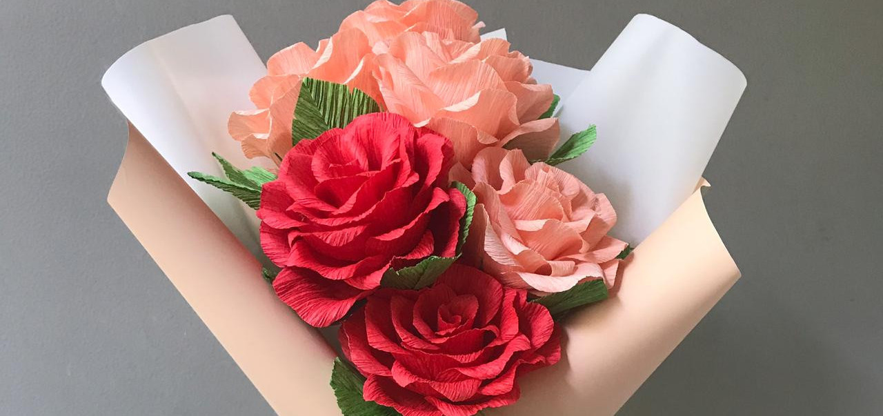 Jual Tiket Making Premium Crepe Paper Flowers Bouquet