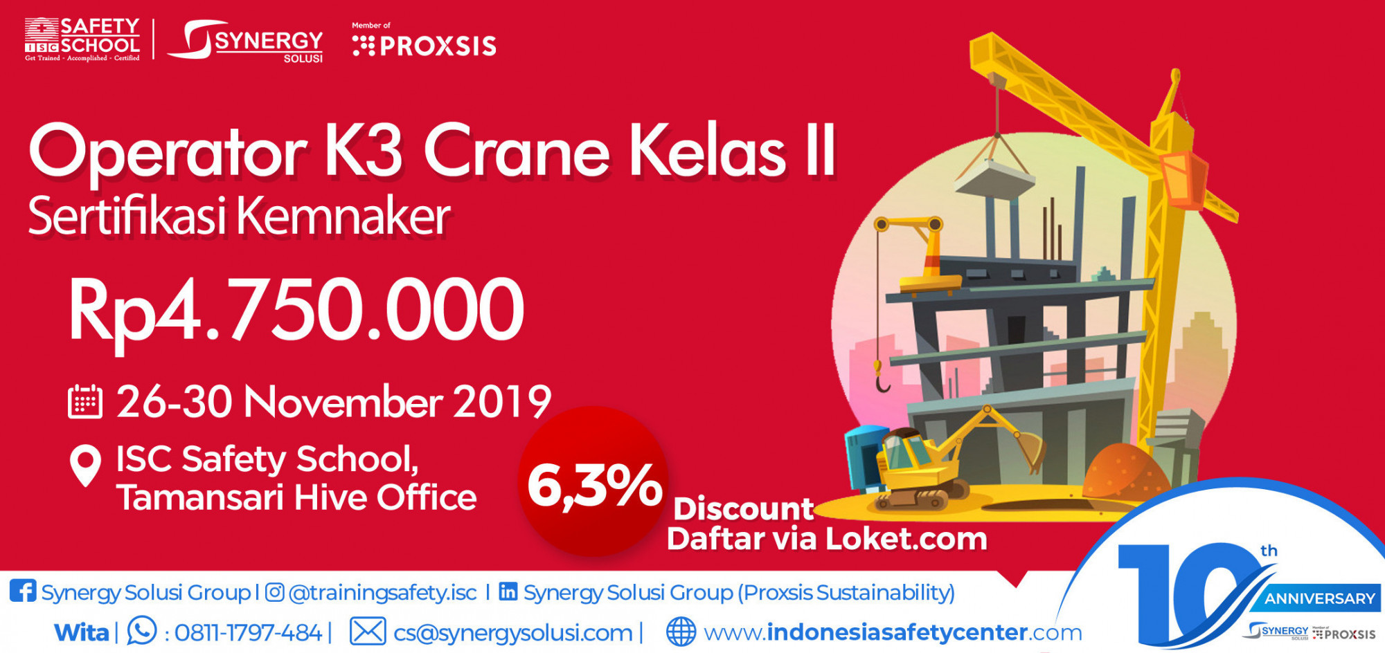 Beli Tiket Training Operator Overhead Crane Kelas II