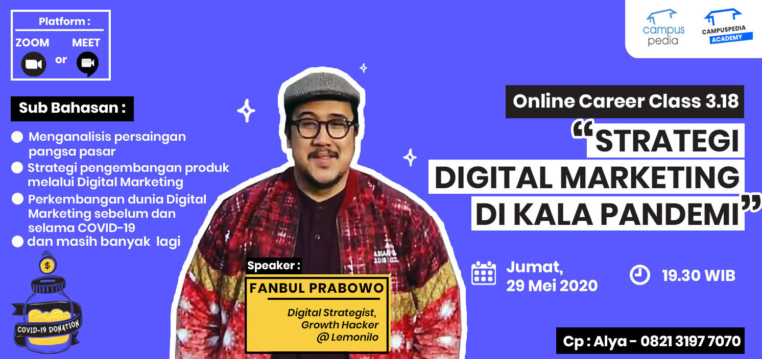 [ONLINE CAREER CLASS] STRATEGI DIGITAL MARKETING DI KALA PANDEMI