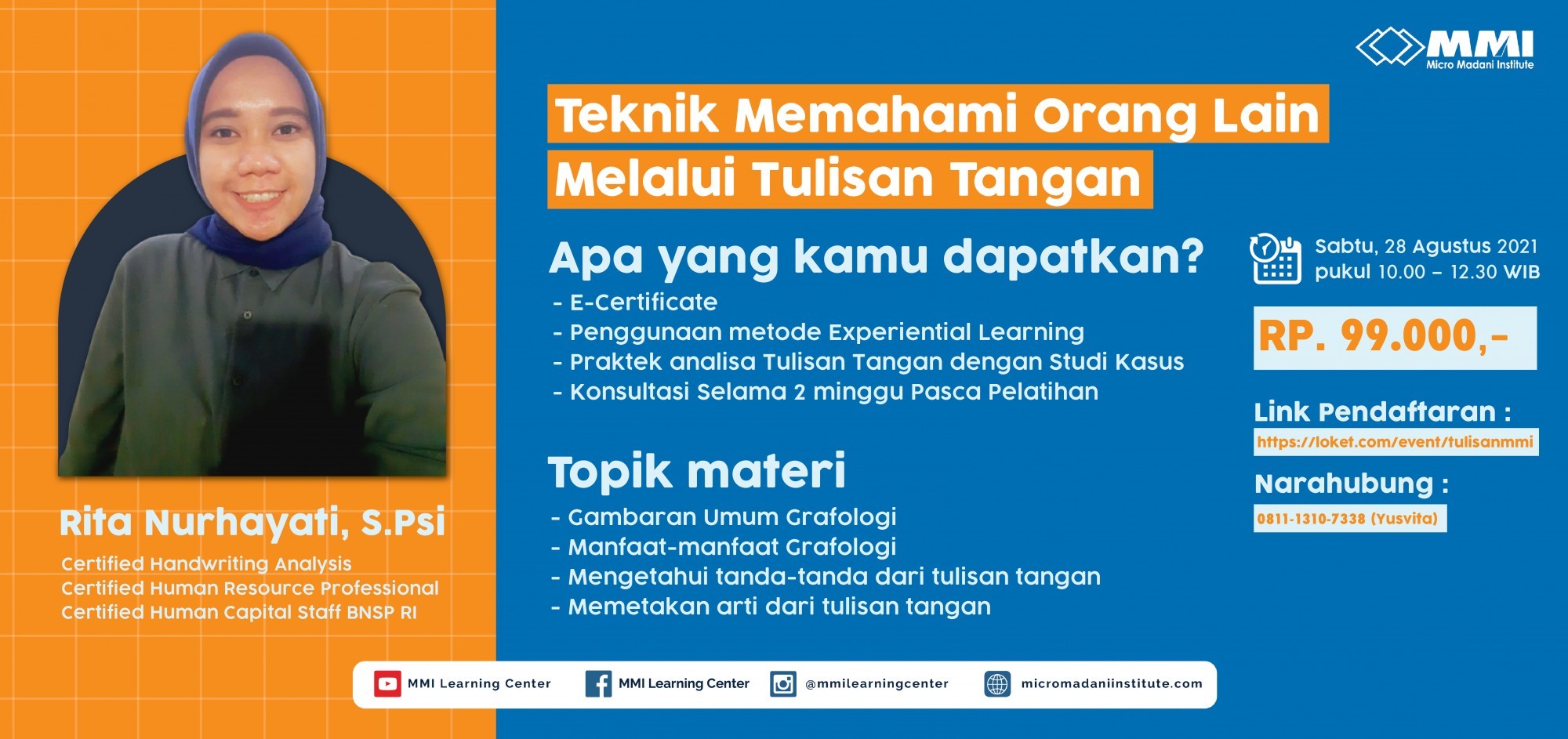Jual Tiket Pelatihan Online Teknik Memahami Orang Lain Melalui Tulisan Tangan Loket Com