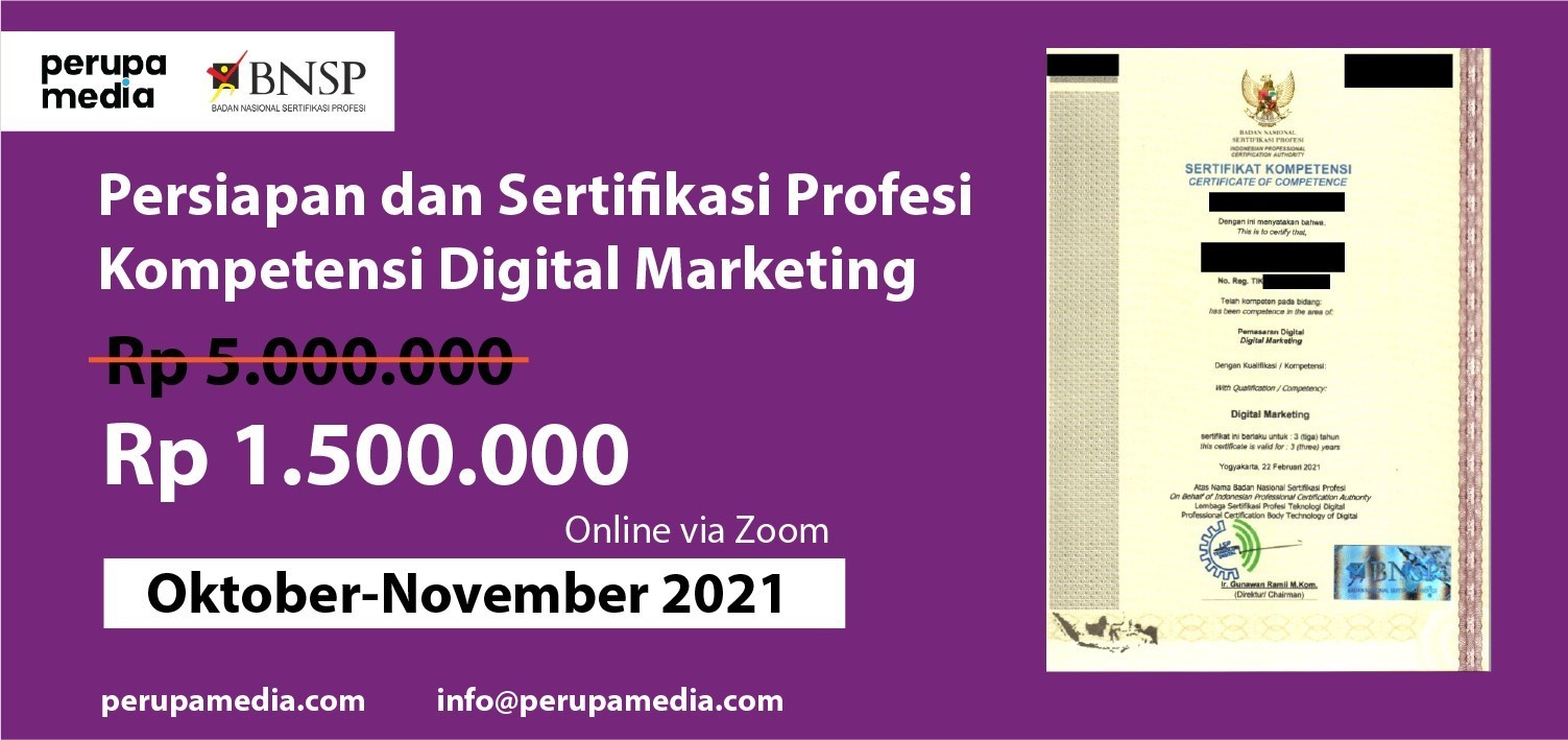 Jual Tiket Sertifikasi Profesi Digital Marketing (BNSP) | Loket.com
