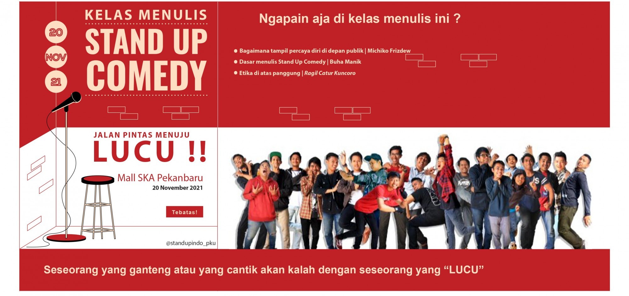 Jual Tiket Kelas Menulis Stand Up Comedy | Loket.com