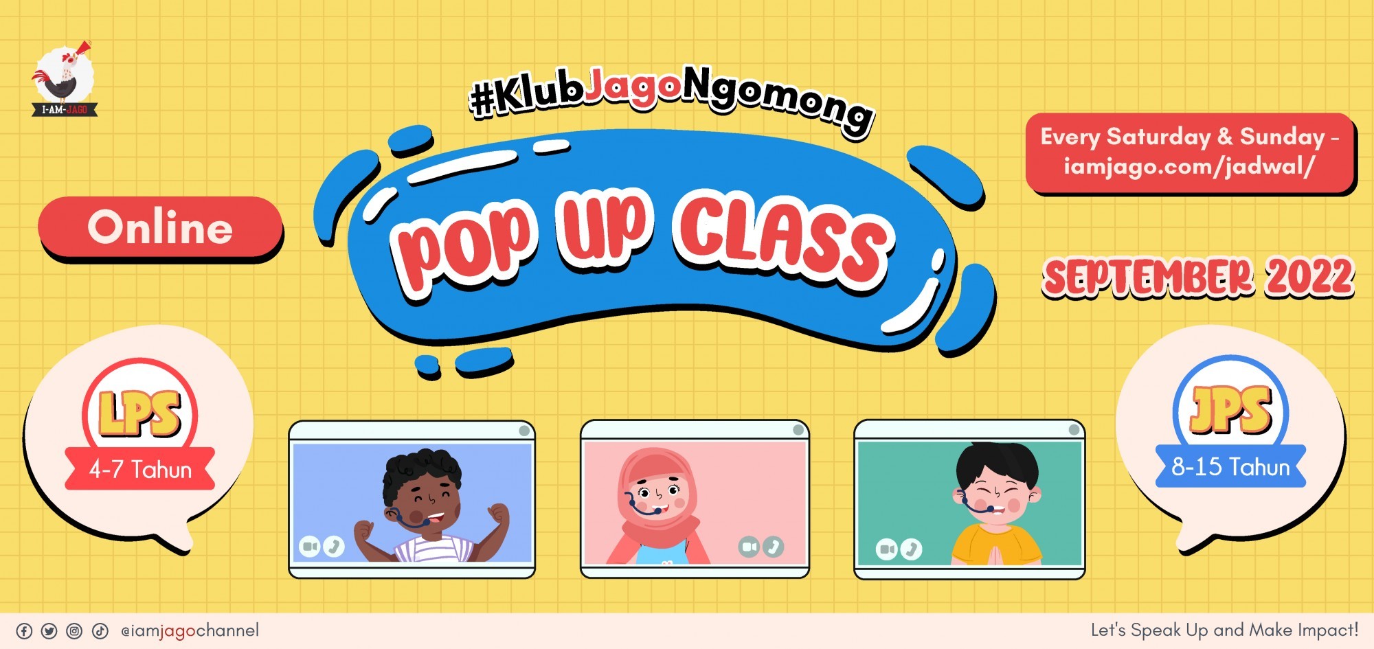 Beli Tiket Pop Up Class (PUC) KlubJagoNgomong LPS 47 Tahun