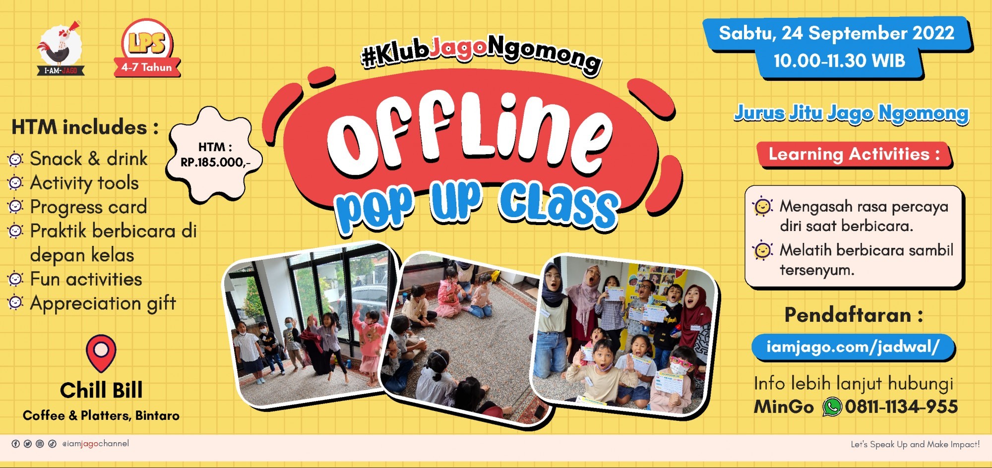 Jual Tiket Pop Up Class (PUC)Offline KlubJagoNgomong LPS 47 Tahun