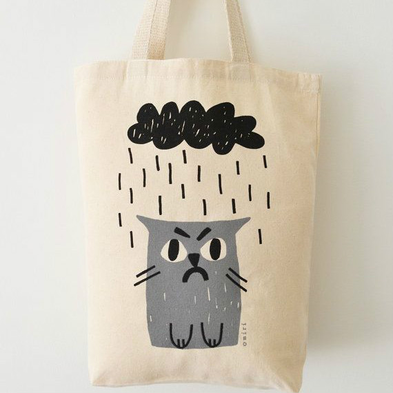 Canvas Cat Tote