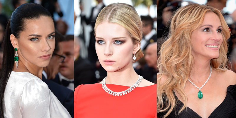 Left: Adriana Lima, Lottie Moss and Julia Roberts