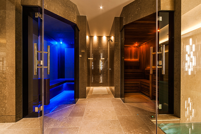 Aqua platinum luxury home spa installation of hot sauna and cool bio-sauna