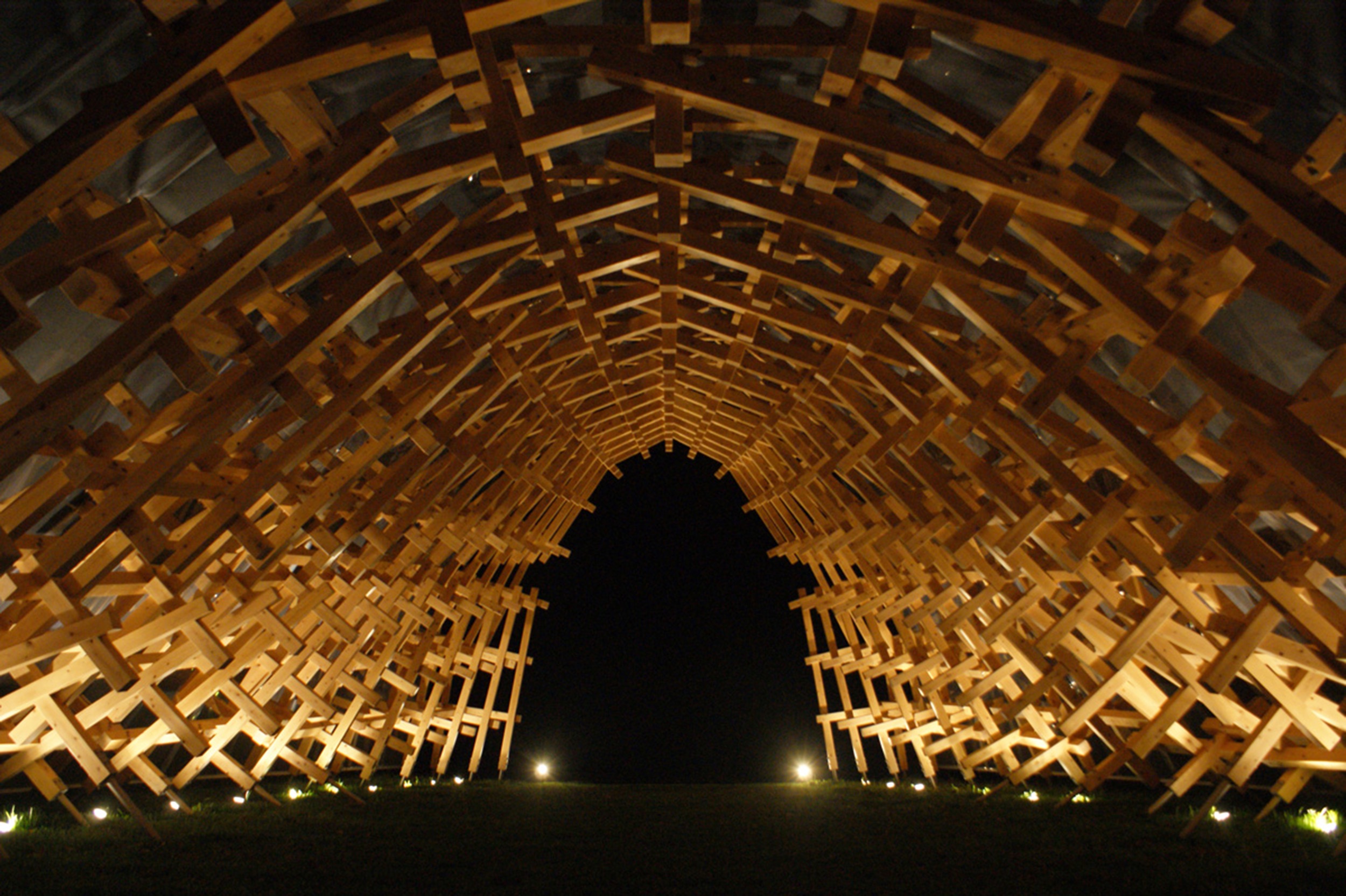 Wind Eaves by Kengo Kuma Night