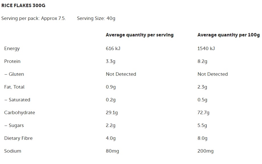 Healthy Snacks Malaysia - Freedom Foods Aussie Grown Rice Flakes