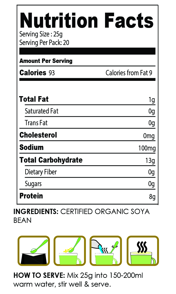 Organic Energy Soy Milk Powder (No Added Sugar) Signature Market