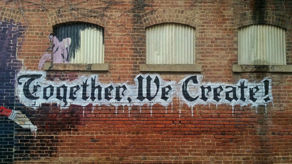 Creating an engaged organization - graffiti image showing creativity and change
