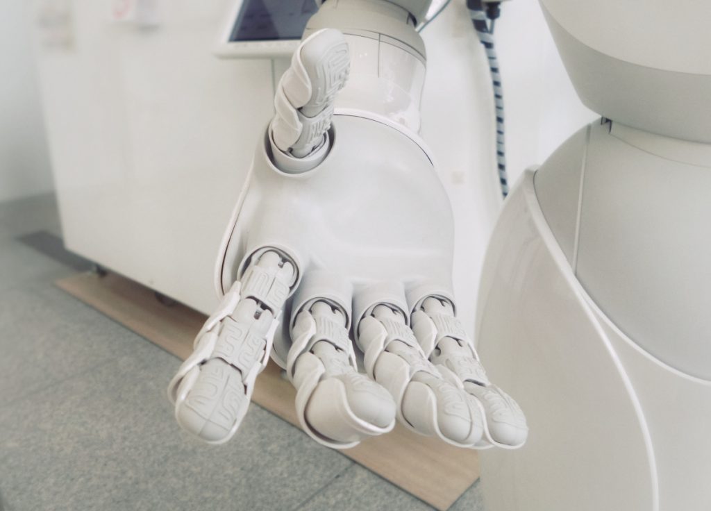 Robot image showing an "AI" at work
