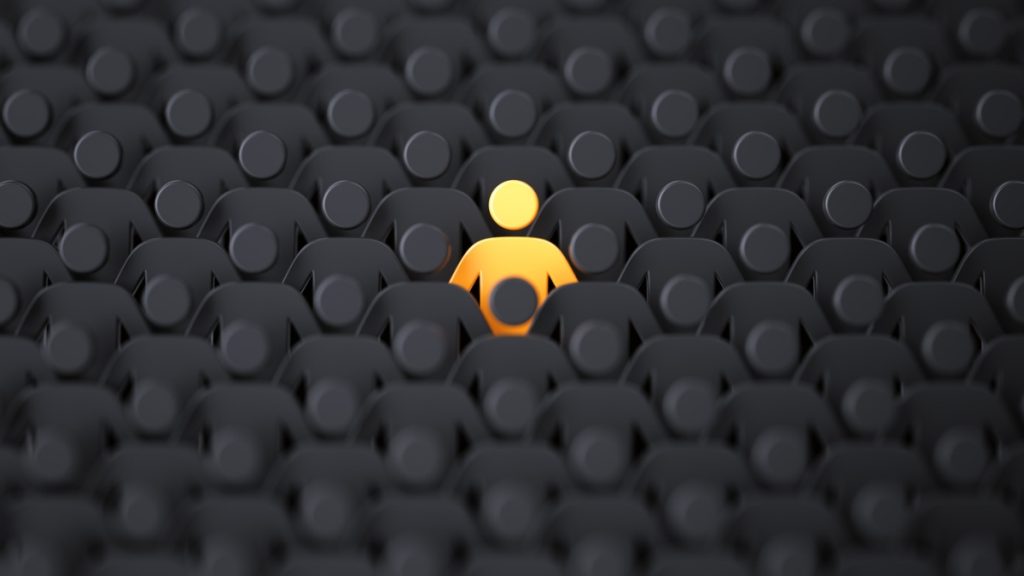 What is a FLoC - image showing a single figure in a crowd.