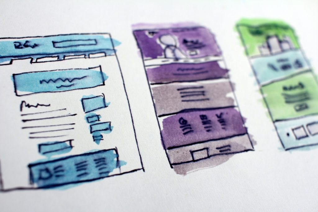 Website UX demo with watercolor paint which illustrates A/B content testing