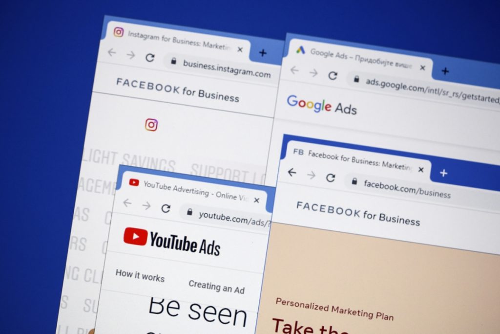 2022 Paid Search Trends - Image of the most popular digital ad platforms.
