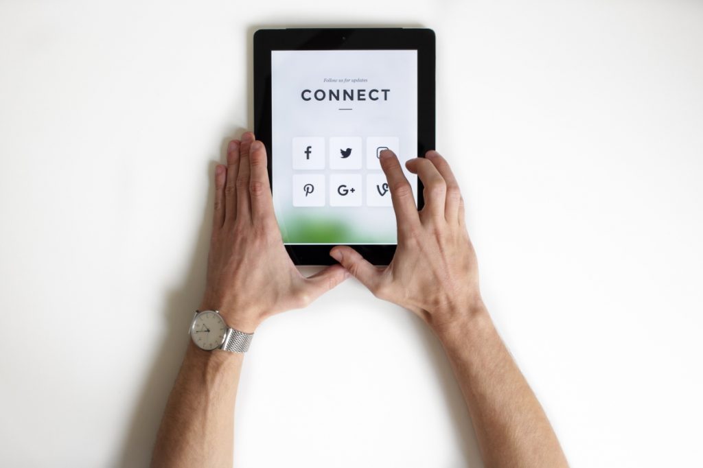 Image of an iPad with the word connect visible on screen.