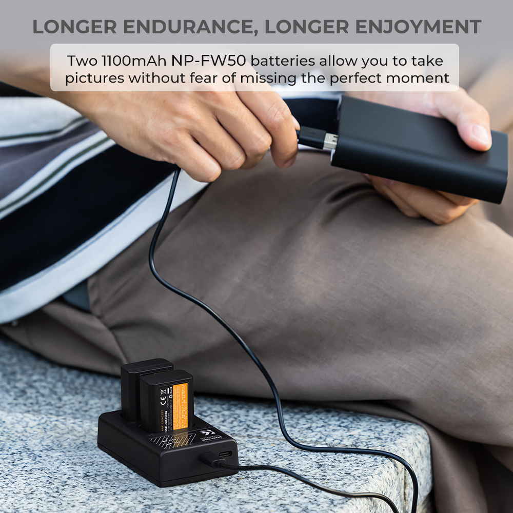 For Sports Camera Battery & Charger Kit Including Dual-slot