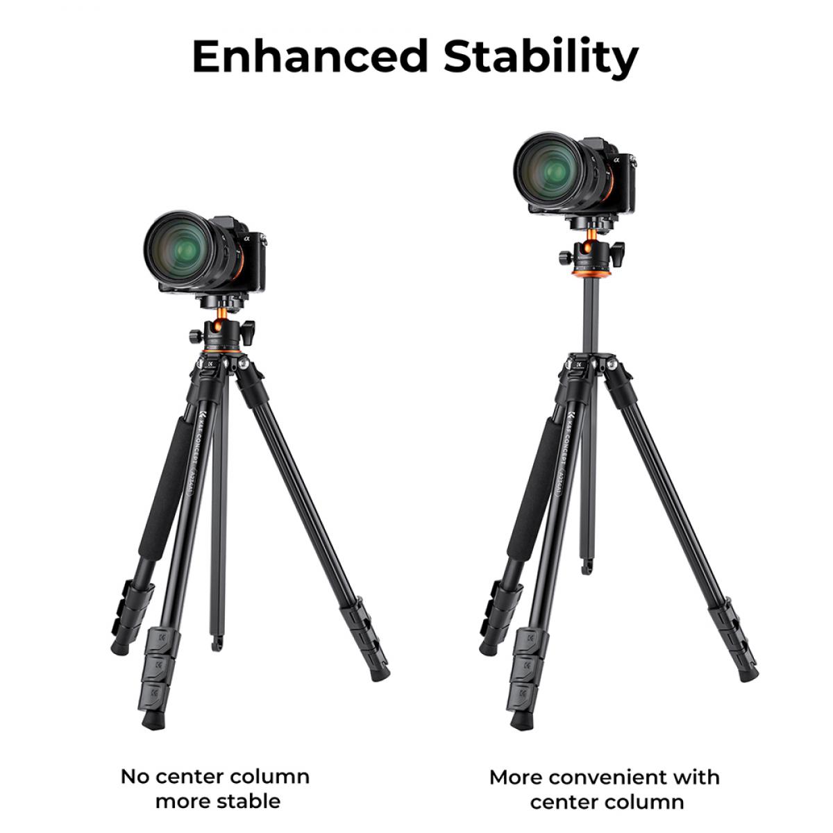 K&F Concept A234A1+BH-28L Aluminum Tripod KF09.099V1