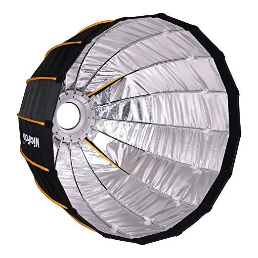 Nicefoto (120cm) quick set-up deep parabolic softbox with grid for led light