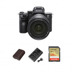 Sony Alpha a7 III Mirrorless Digital Camera with 24-105mm Lens, SanDisk 128GB Extreme Memory Card, AXG Sony NP-FZ100 Charger & Battery