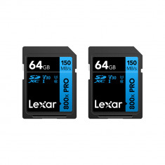2x Lexar 64GB High-Performance 800x PRO UHS-I SDXC Memory Card