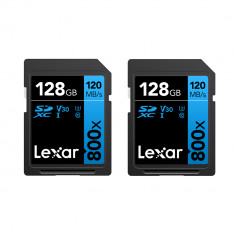 2x Lexar 128GB High-Performance 800x UHS-I SDXC Memory Card