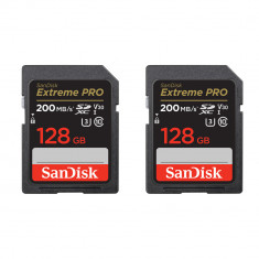 2x SanDisk 128GB Extreme PRO UHS-I SDXC 200 MB/s Memory Card