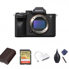 Sony Alpha a7 IV Mirrorless Digital Camera with FZ100 Battery, 128GB Extreme Memory Card, Card Reader & Cleaning Kit