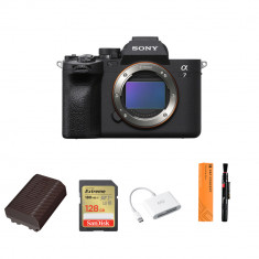 Sony Alpha a7 IV Mirrorless Digital Camera with FZ100 Battery, 128GB Extreme Memory Card, Card Reader & Lens Pen