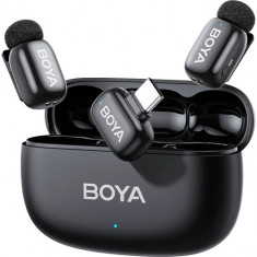 BOYA mini 2 2-Person Wireless Microphone System with USB-C Connectors (Black, with Charging Case)