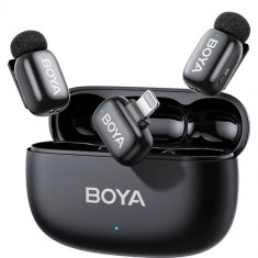 BOYA mini 2 2-Person Wireless Microphone System with Lightning Connectors (Black, with Charging Case)