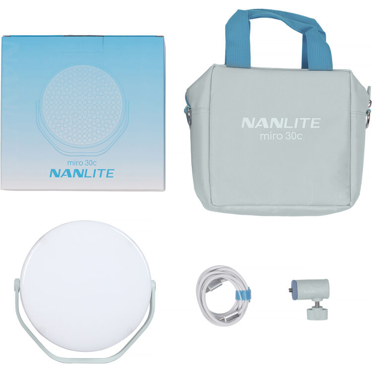 Nanlite miro 30c RGB Round LED Light Panel (Mint Blue)