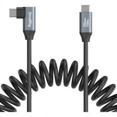 SmallRig USB-C Straight-to-Right Angled Coiled Data Cable (13.8")