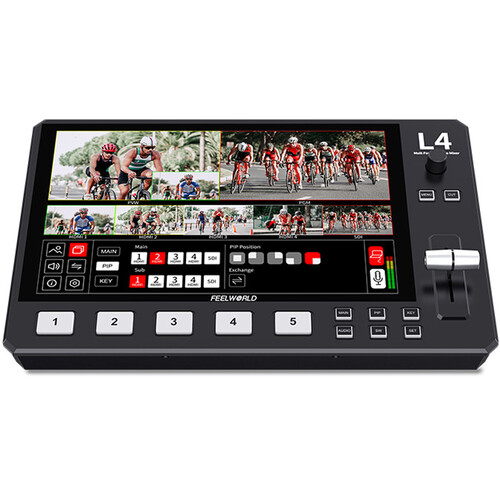FEELWORLD L4 Multi-camera Video Mixer Switcher 10.1” Touch Screen USB3.0 Fast Streaming