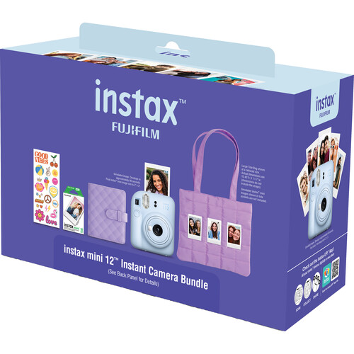 FUJIFILM instax mini 12 Instant Film Camera Holiday Bundle (Pastel Blue)